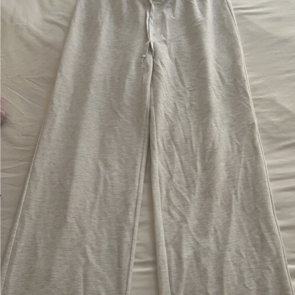 TNA Aritzia waffle wide leg sweats